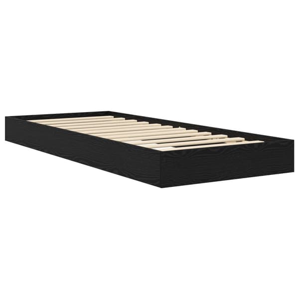 Golvsängsram Svart ek 80 x 200 cm Konstruerat trä