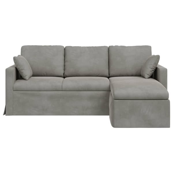 Soffa Ljusgrå 198 x 134 x 80 cm Sammet