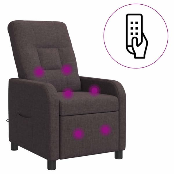 Massagefåtölj Mörkbrun Tyg