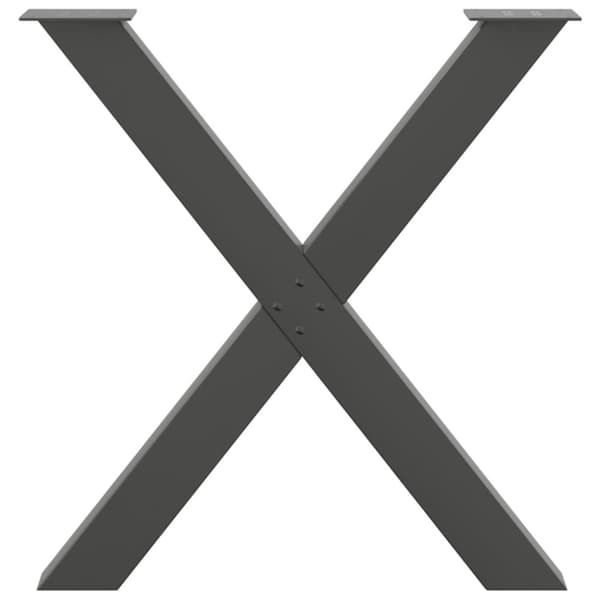 Matbordsben X-formade 3 st antracit 80x(72-73) cm stål