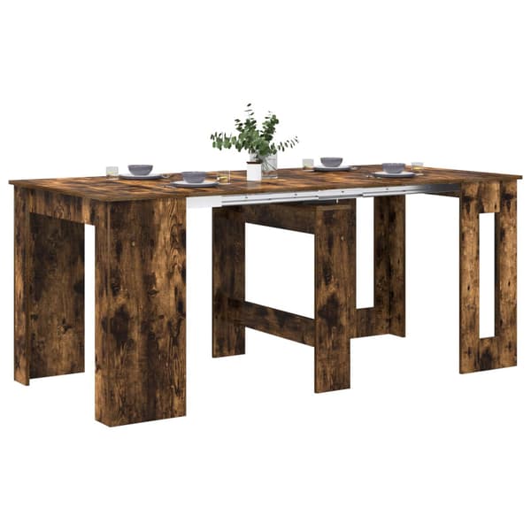 Matbord 180 x 85 x 75 cm Konstruerat trä Rökt ek Rektangulär