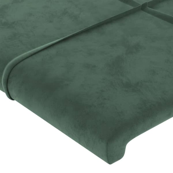 Sänggavel mörkgrön 200x5x118/128 cm sammet