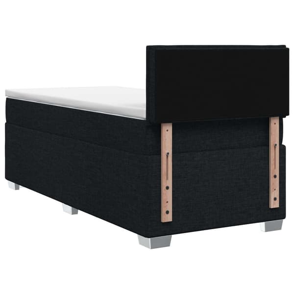 Boxspring säng med madrass och LED Svart 80 x 200 cm Tyg