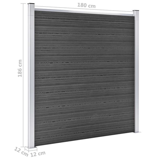 Staketpaneler WPC 1564x186 cm svart