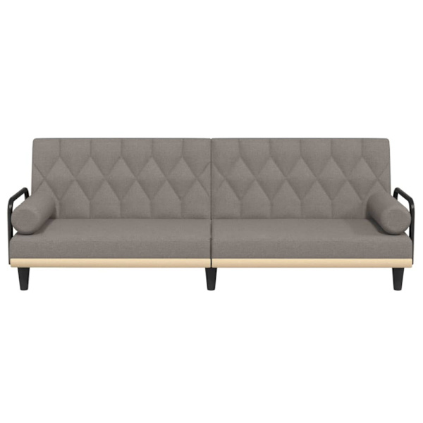 Bäddsoffa med armstöd taupe tyg