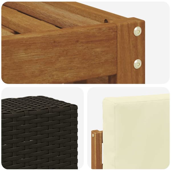 Utomhussoffset 5 pcs Naturlig och Grädde 59 x 59 x 37 cm