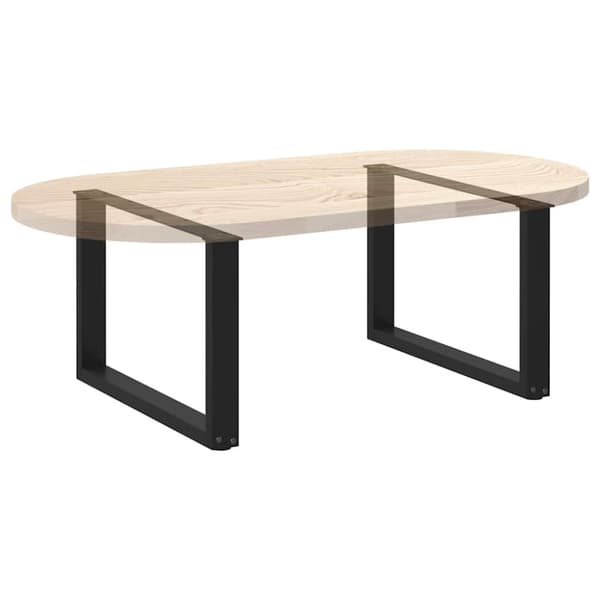 Soffbordsben U-formade 2 st svarta 70x(42-43) cm stål