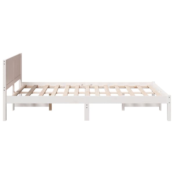 Sängram Vit 120 x 190 cm Massivt tallträ