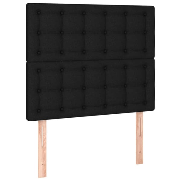 Ramsäng med madrass svart 90x190 cm tyg