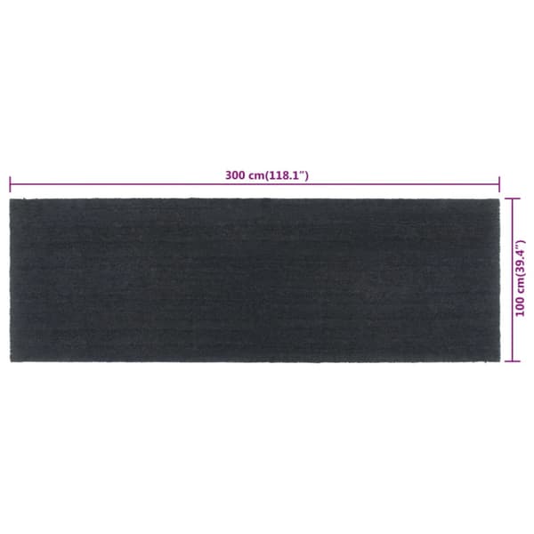 Dörrmatta mörkgrå 100x300 cm tuftad kokos