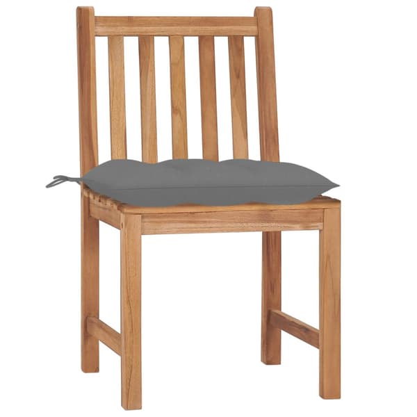 Trädgårdsstolar 4 st med dynor massiv teak