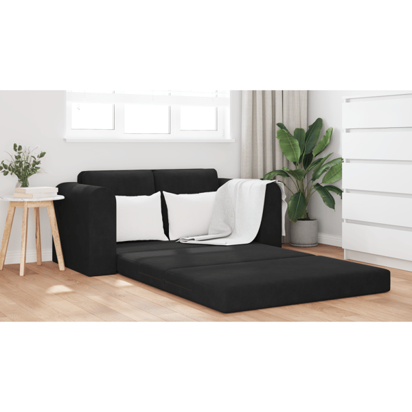 Soffsäng Svart 148 x 71 x 83 cm Sammet