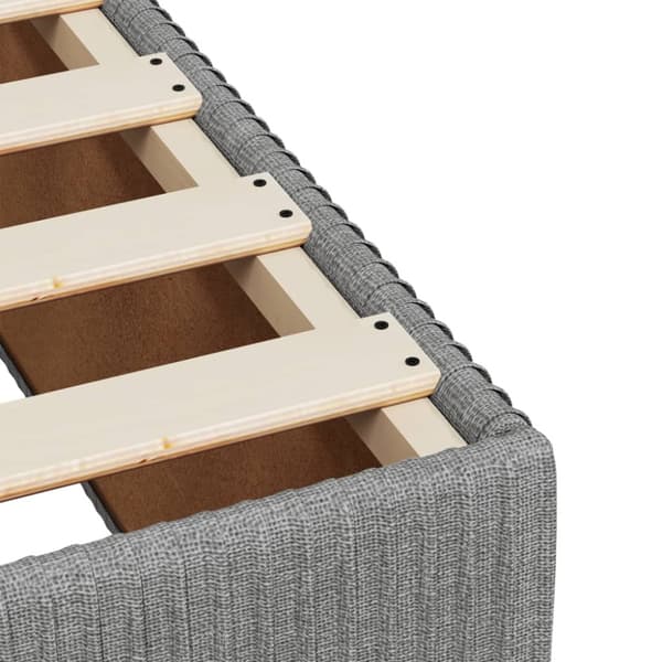 Ramsäng med madrass ljusgrå 200x200 cm tyg