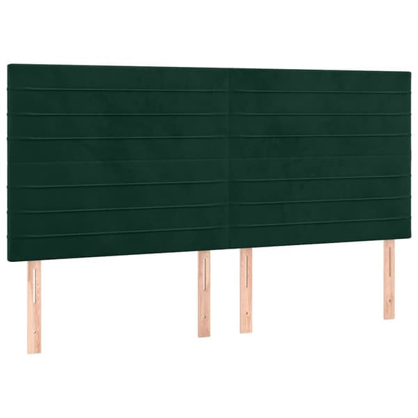 Ramsäng med madrass mörkgrön 160x200 cm sammet