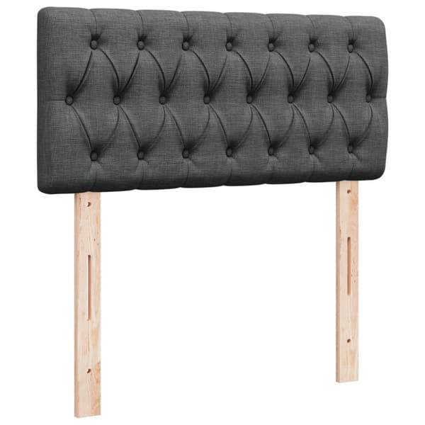Ramsäng med madrass mörkgrå 80x200 cm tyg