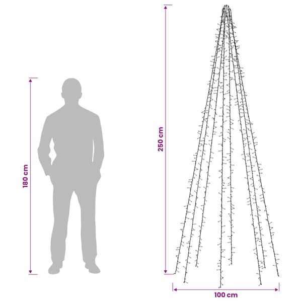 Julgransbelysning med 8 LED-lampor 1000 LED-lampor Varmvit