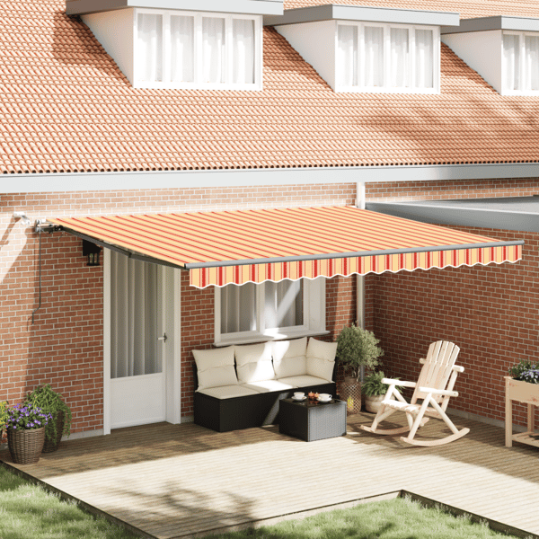 Markis tyg med Gul och Orange 450 × 300 cm Polyester