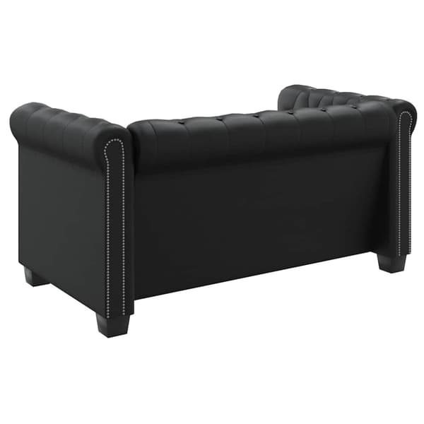 Chesterfield 2-sits konstläder svart