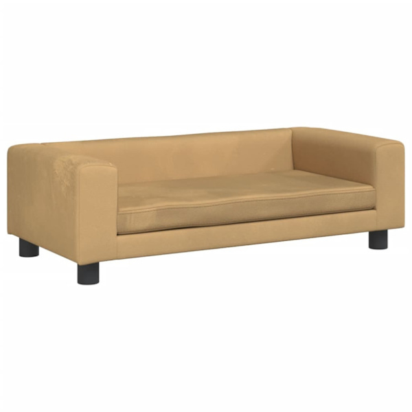Hundbädd med förlängning brun 100x50x30 cm sammet