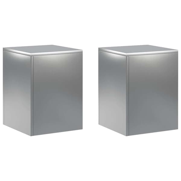 Växtställ 2 pcs Silver 30 x 30 x 40 cm Rostfritt stål