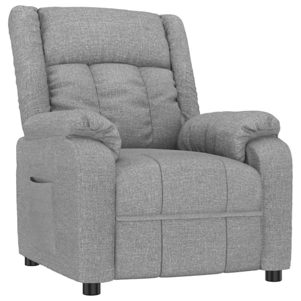 Reclinerfåtölj ljusgrå tyg