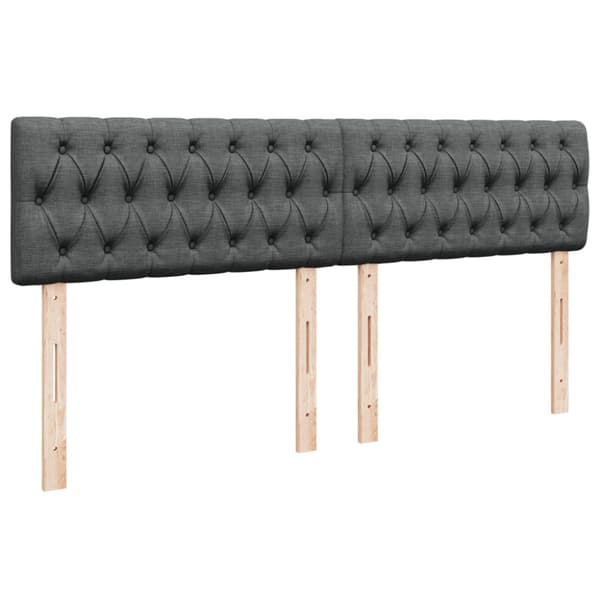 Ramsäng med madrass mörkgrå 200x200 cm tyg