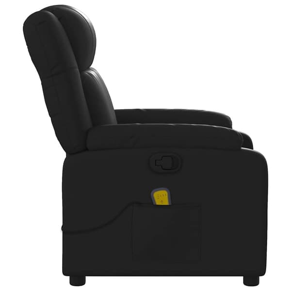 Massagefåtölj svart konstläder
