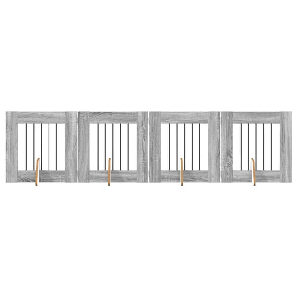 Hundgrind med ställningar 4 pcs Grå sonoma-ek 60 x 60 cm