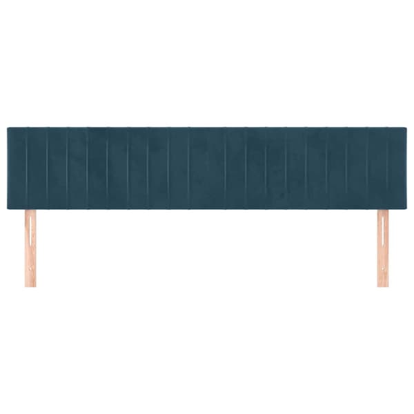 Sänggavlar mörkblå 200x5x78/88 cm sammet