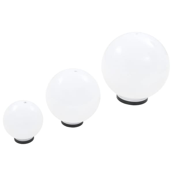 Globlampa LED set 3 st sfäriska 20/30/40 cm PMMA
