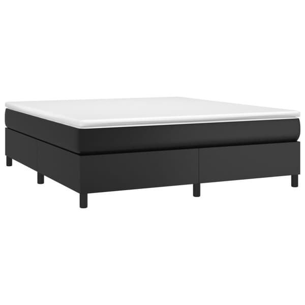 Boxspring-sängram svart 180x200 cm konstläder