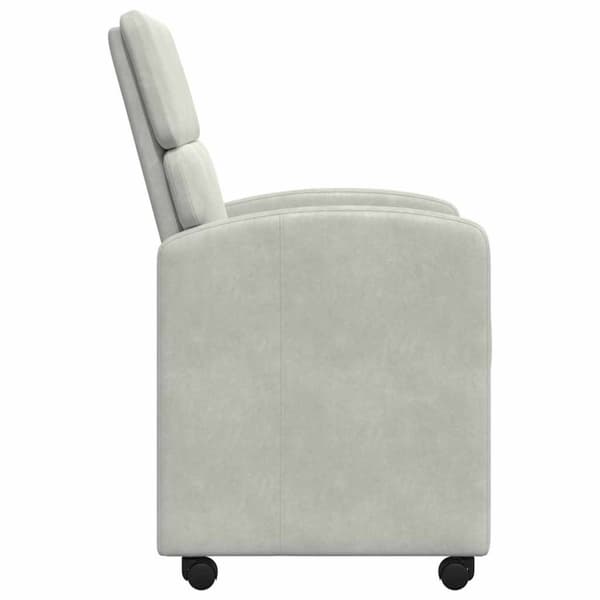 Matstolar med hjul 2 pcs Ljusgrå 58 x 65 x 98 cm Sammet