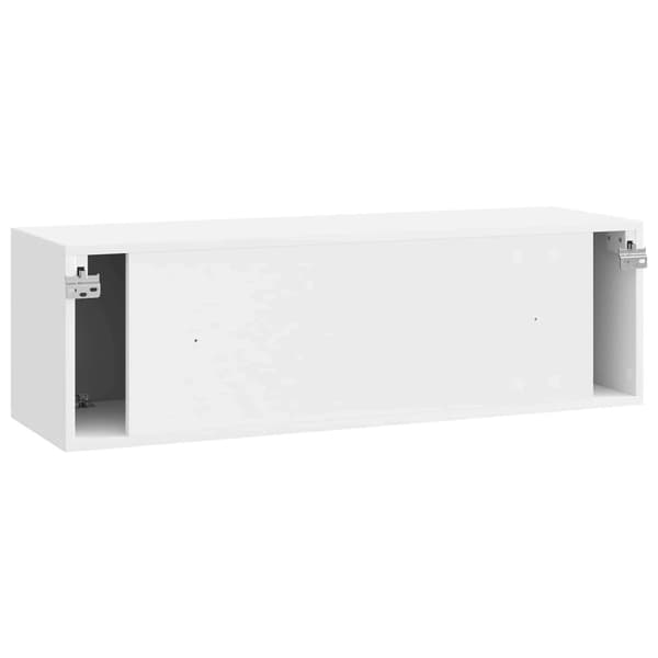 Väggmonterad TV-bänk 98 x 31 x 30 cm Vit högglans