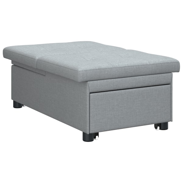 Pull Out Sofa Bed Ljusgrå 194 x 50 x 82 cm tyg