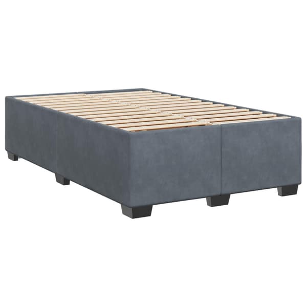 Boxspring säng med madrass och LED Mörkgrå 120 x 190 cm Sammet