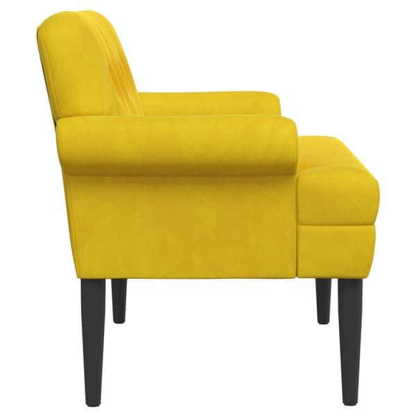 Loveseat med knapprapport Gul 120 x 66 x 78 cm Sammet