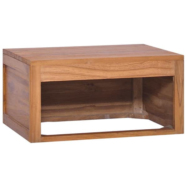 Väggmonterad badrumskommod 60x45x30 cm massiv teak