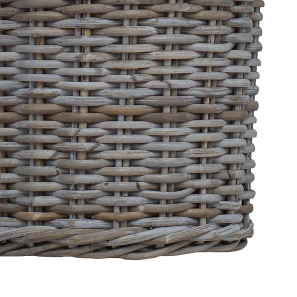 Planteringskorg med lagring 2 pcs Grå Kubu Rattan