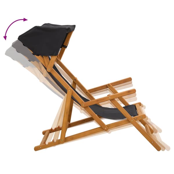 Deck Chair 4 st 3 Position Massiv Eukalyptus Trä Svart