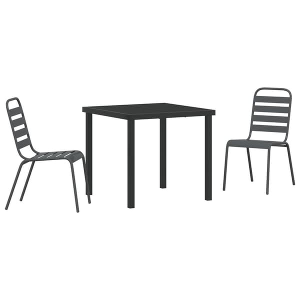 Trädgårdsmöbelset 3 pcs Antracit Pulverlackerat stål