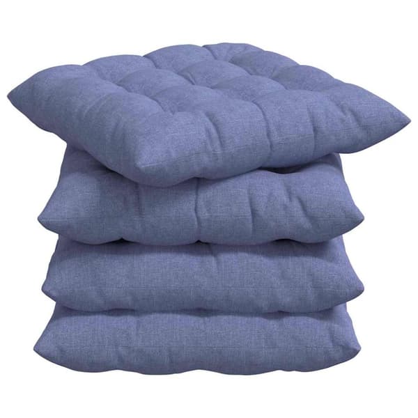 Sittkuddar 4 pcs Jeansblå 40 x 40 x 6 cm tyg