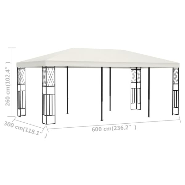Paviljong 3x6 m gräddvit tyg