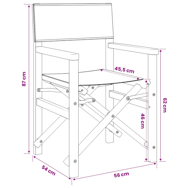 Matstol 56 x 54 x 87 cm 100% Polyester Solid-Teak