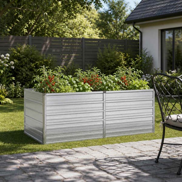 Höjd Trädgårdsbädd Silver 160 x 80 x 55 cm galvaniserad