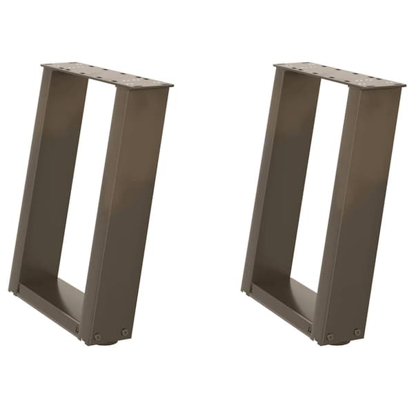 Soffbordsben U-formade 2 st naturstål 38x(42-43) cm stål