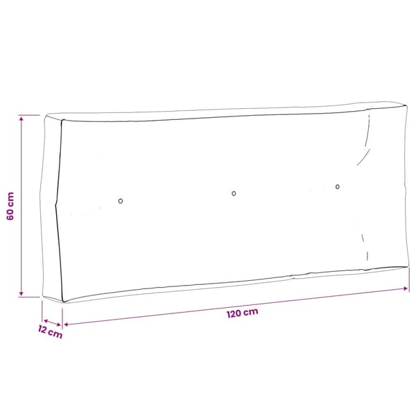 Pallryggkudde VIANEN 100% Polyester Grå 120 x 60 x 12 cm