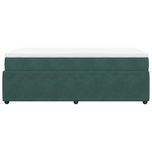 Ramsäng med madrass mörkgrön 90x190 cm sammet