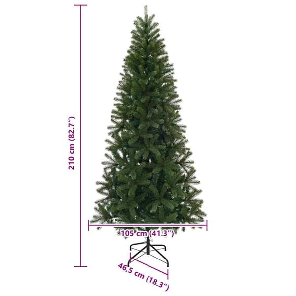 Konstgjord julgran Grön 210 cm PE och PVC