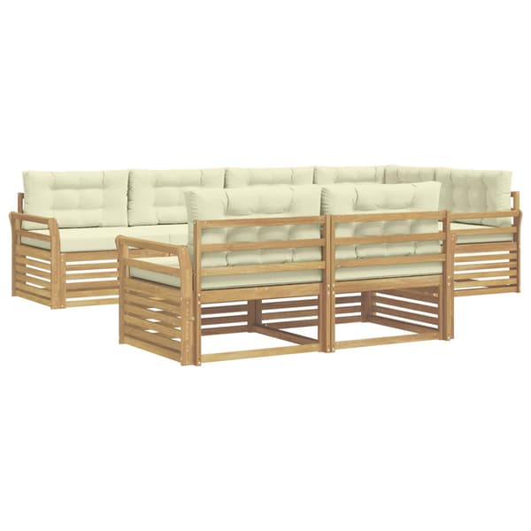 Utomhussoffset 7 pcs Vit och grädde 329 x 170,5 x 73 cm