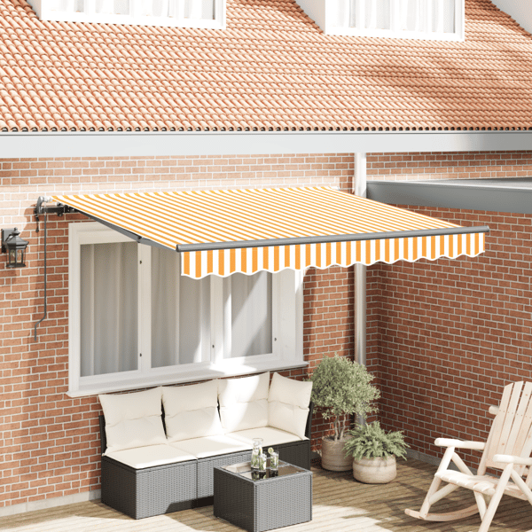 Utfällbar markis Gul 250 x 200 cm tyg